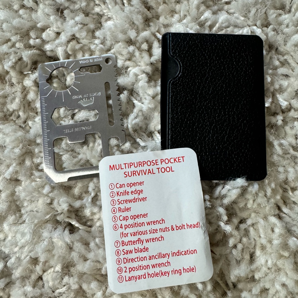 Black And Silver MultiPurpose Pocket Survival Tool